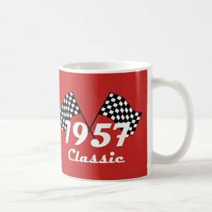 Retro 1957 Klassische Schwarz/Weiß-Schachtel Kaffeetasse