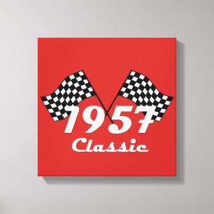 Retro 1957 Klassische Schwarz/Weiß-Schachtel Leinwanddruck
