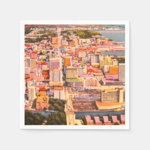 Retro 1960er Downtown Miami (MIA) Florida Serviette