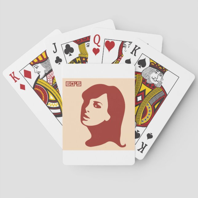 Retro 1960er Minimalistische Illustrationskunst Spielkarten (Rückseite)