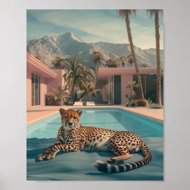 Retro 1960er Palm Tree Poster in Paul Fuentes Styl (Vorne)