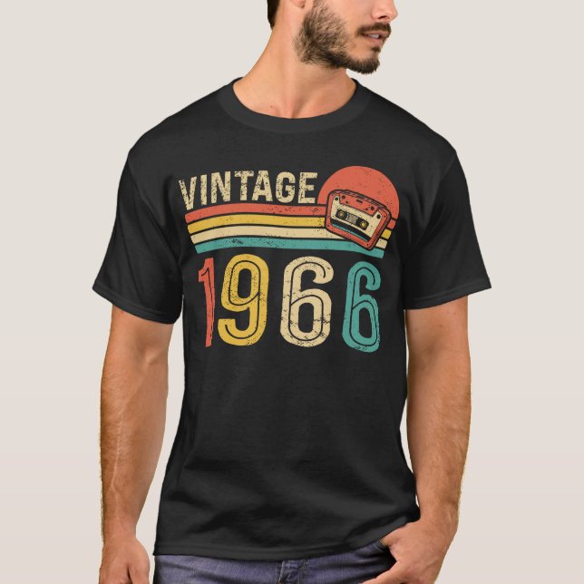 Retro 1966 Birthday Music Cassette Tape 60th Bday T-Shirt (Vorderseite)