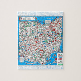 Retro 1966 carte Ohio puzzle 8"x10" 110 pcs