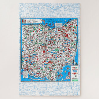 Retro 1966 Ohio Map Puzzle