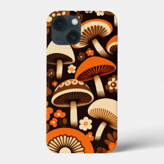 Retro 1970er Brown & Orange Pilze & Blume Case-Mate iPhone Hülle