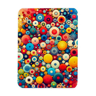 Retro 1970er bunte Kreise Magnet