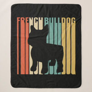 Retro 1970er Hunde Silhouette Französisches Bulldo Sherpadecke