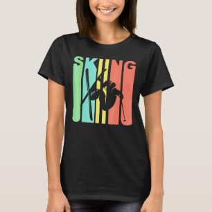 Retro 1970er Jahre Extreme Skier Silhouette Skiing T-Shirt