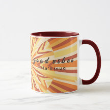 Retro 1970er Jahre Good Vibes Custom Name Tasse - 