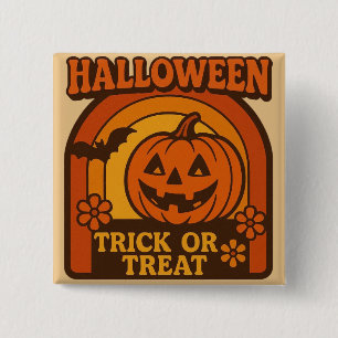 Retro 1970er Jahre Trick or Treat Halloween Button