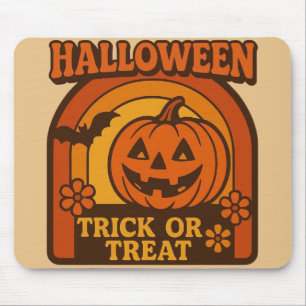 Retro 1970er Jahre Trick or Treat Halloween Mousepad