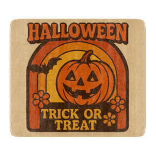 Retro 1970er Jahre Trick or Treat Halloween Schneidebrett