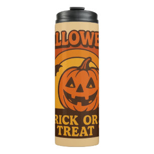 Retro 1970er Jahre Trick or Treat Halloween Thermosbecher