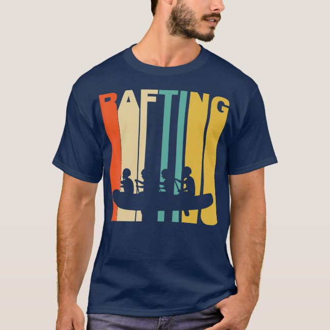 Retro 1970er Jahre White Water Rafting T-Shirt (Vorderseite)