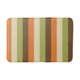 Retro 1970er Streifen grün, orange, braun, creme Badematte