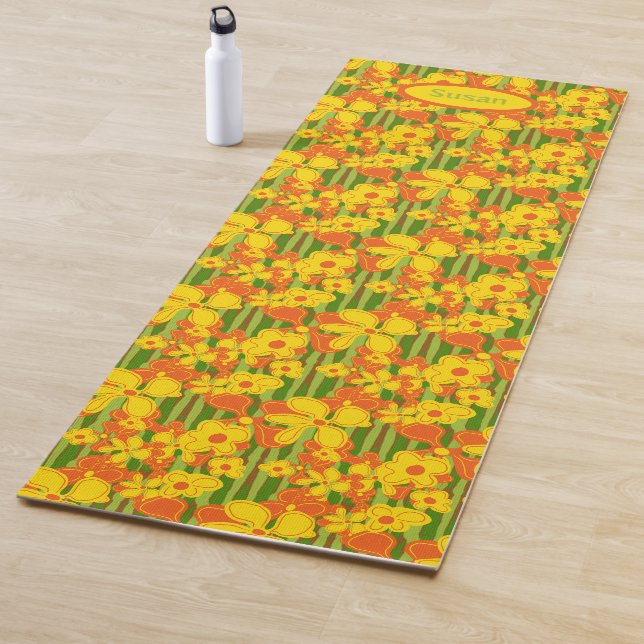 Retro 1970er Yoga Mat Yoga Blume Yogamatte (Beispiel)
