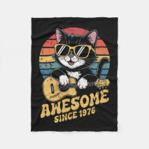 Retro 1976 Birthday 50th Cat Lover Bday Ukulele 