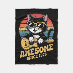 Retro 1976 Geburtstag 50. Katze Liebhaber Bday Uku Fleecedecke