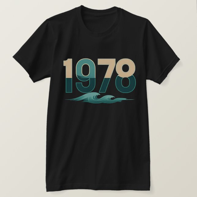 Retro 1978 Ocean Wave Graphic T-Shirt (Design vorne)