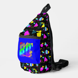 RETRO 1980er BÄNDER BUNTE FORMEN  Crossbody Bag