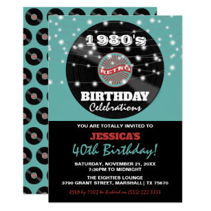 80er Party Einladungen Zazzle Ch