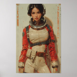 Retro 1980er japanische Sci-Fi AV Magazine Cover P Poster
