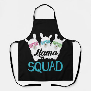 Retro 1980er Llama Niedlich Llama Squad Schürze