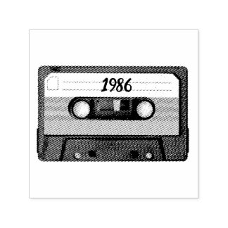 Retro 1986 anpassbares Kassettenband Permastempel