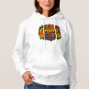 Retro 2011 Blumenschrift-Design für Power Hoodie