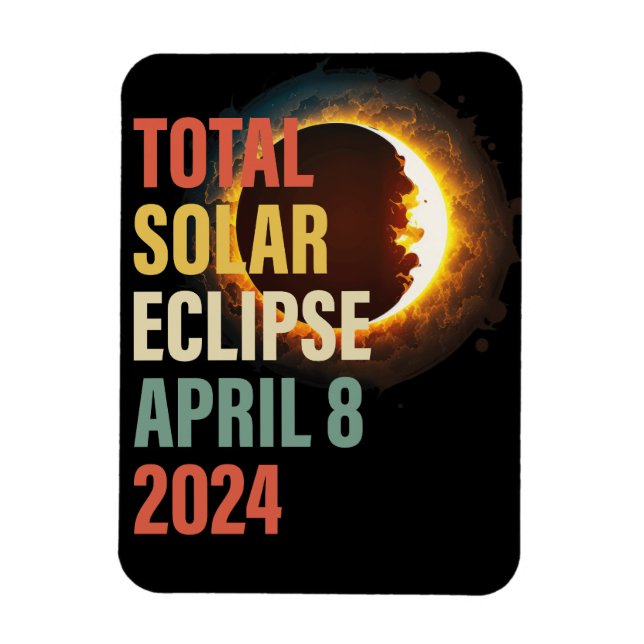 Retro 2024 Gesamtsolarausstoß 8. April Magnet (Vertikal)