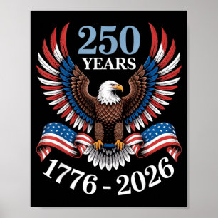 Retro 250 Jahre Amerikanischer Patriotischer Adler Poster