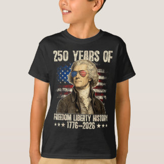 Retro 250 USA Jahre 1776 2026 Thomas Jefferson 4. T-Shirt