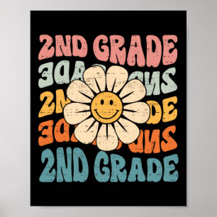 Retro 2. Klasse Rückkehr zur Schule Zweite Klasse  Poster