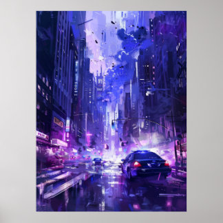 Retro 2D Street Fighter Style Background Poster