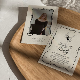 Retro 30. Beifall auf 30 Foto Geburtstagsparty Einladung