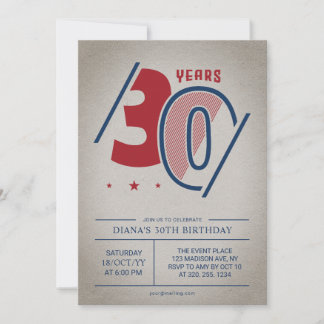 Retro 30. Geburtstag Einladung