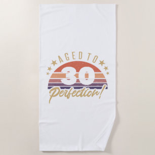 Retro 30. Geburtstag Spaß Strandtuch