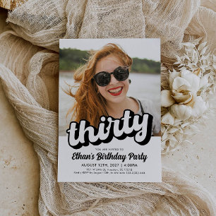 Retro 30. Geburtstagsfeier   30 Geburtstag Einladung