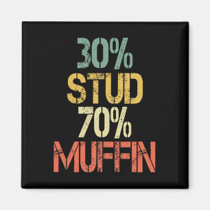 Retro 30 Stud 70 Muffin Sarcasm Vater Abbildung Magnet