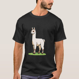 Retro 32-Bit-Stil-Spiel-Pixel-Art-Lama T-Shirt