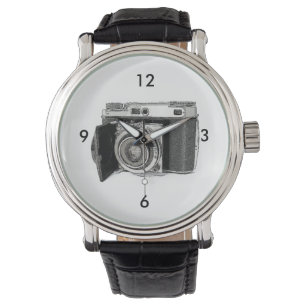 Retro 35 mm Filmkamera Fotograf Kunst Zeichnend Armbanduhr