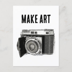 Retro 35 mm Filmkamera Fotograf Kunst Zeichnend Postkarte
