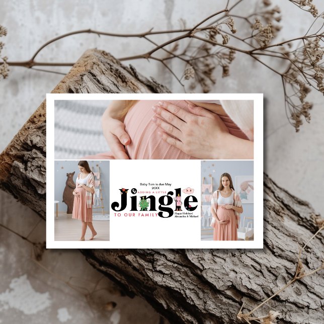 Retro 3 Photo Faire-part de grossesse pour bébé (Créateur téléchargé)