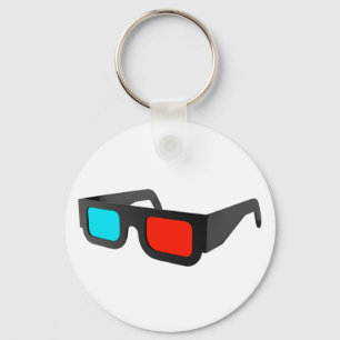 Retro 3D-Brille Graphic Schlüsselanhänger