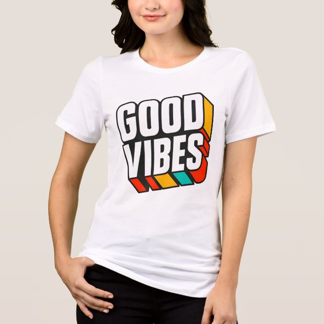 Retro 3D Good Vibes T - Shirt (Vorderseite)