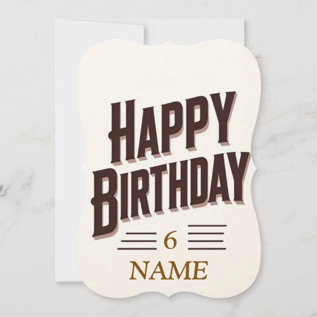 Retro 3D Typografie "Happy Birthday" - Minimalisti (Vorderseite)