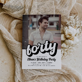 Retro 40. Geburtstagsfeier | vierzig Geburtstag Einladung