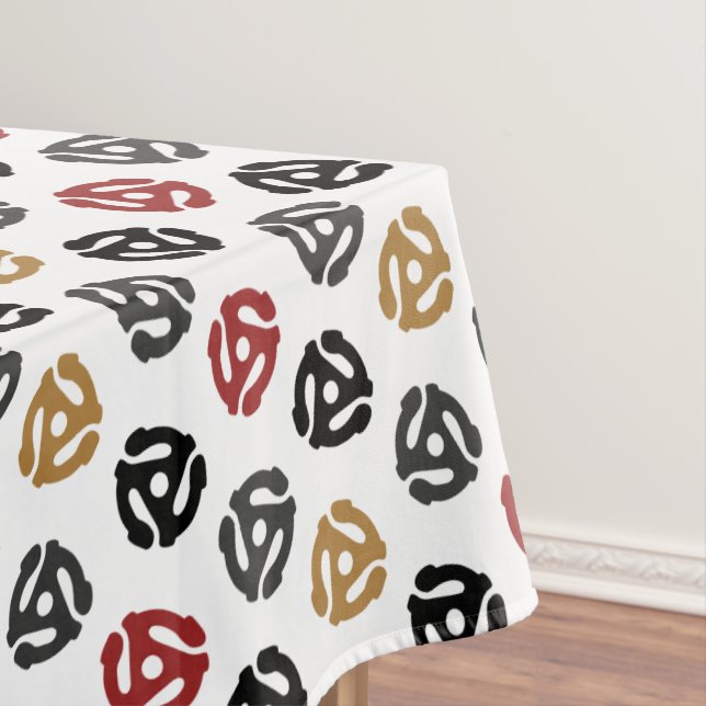 Retro 45 U/min Vinyl Record Adapter Tablecloth - V Tischdecke (Beispiel)