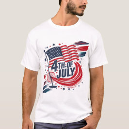 Retro 4. Juli American Flag Patriotic Design T-Shirt