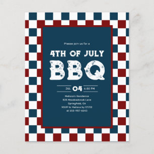 Retro 4. Juli BBQ-Party Kariert Flyer